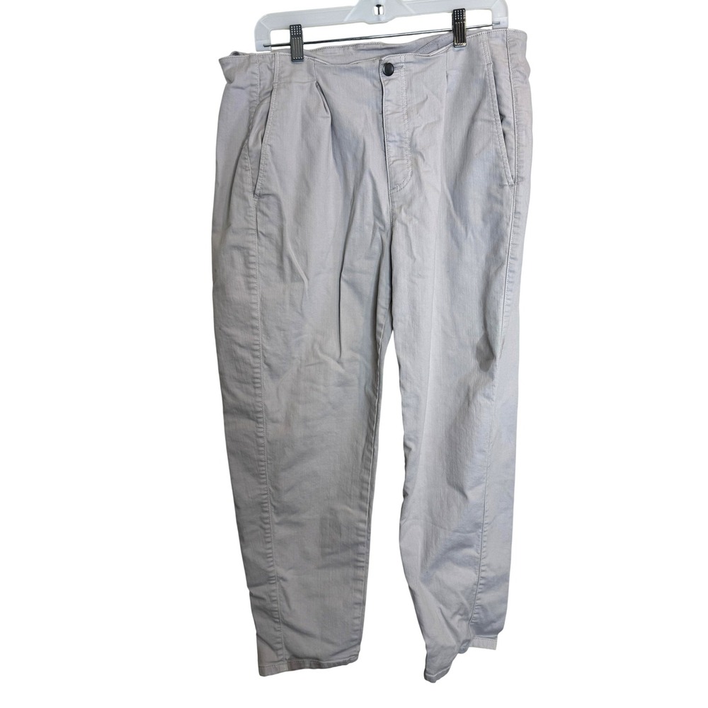 Eileen Fisher Pants Womens 16 Gray‎ Organic Cotton Tapered Ankle Chino Pockets